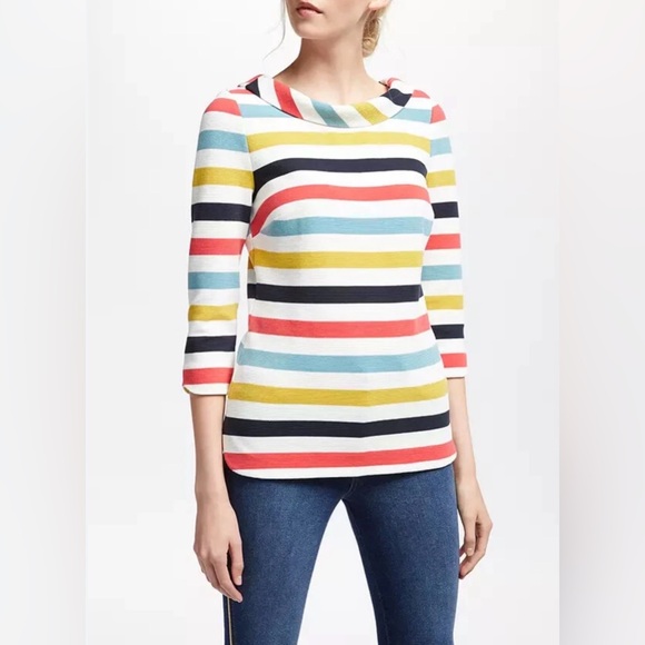 Boden Tops - Boden Sarah Ottoman Top In Multicolor Stripe